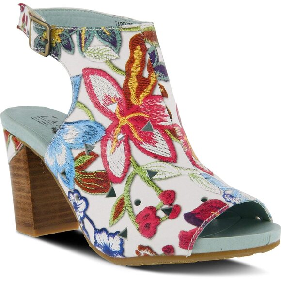L'Artiste by Spring Step Womens Tapestry Leather Shootie -- White Multi, 35M NEW - Picture 1 of 6